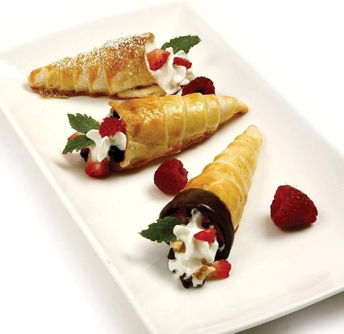 Joyeee 20Pcs Large Conical Cream Horn Molds, Stainless Steel, 5-inch
