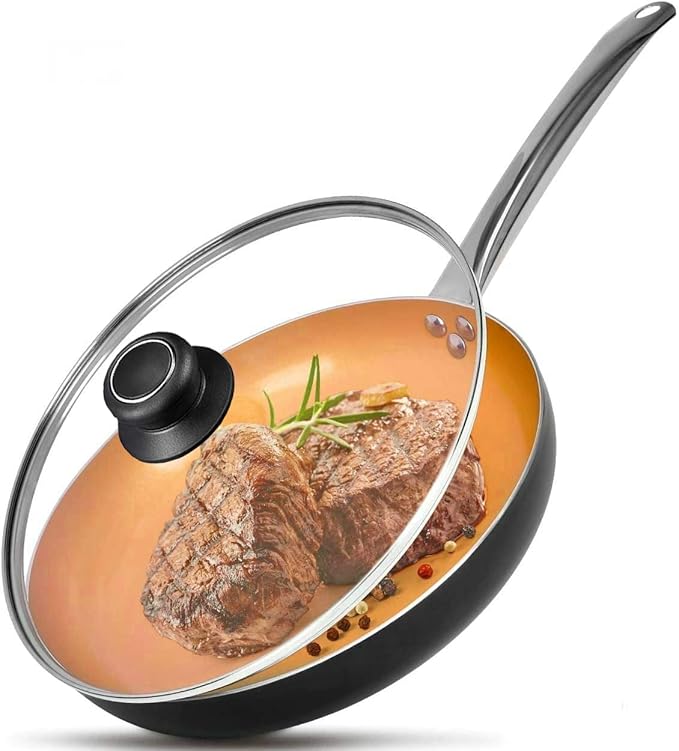 11 Inch Pan Lid, Frying Pan Lid, Fry Pan, Skillet Lid, Pot Cover with Handle, Tempered Glass Cover, 11"