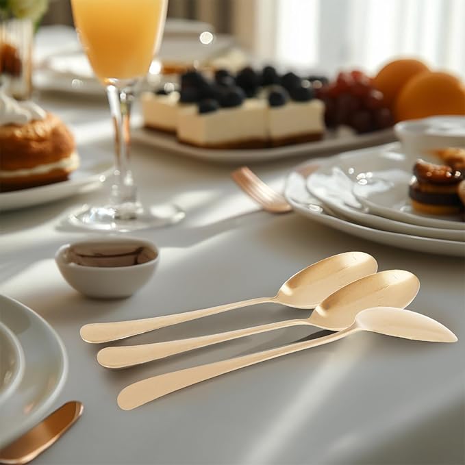 12PCS Stainless Steel Serving Utensils Sets with 8 Large Serving Spoons,4 Serving Tongs,Gold Serving Utensills Sets for Buffet Catering Banquet Party (Gold)