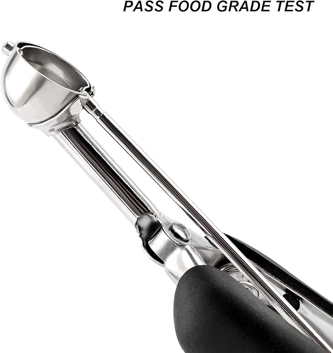 Small Cookie Scoop Set - 3 PCS Include 1 tsp / 2 tsp / 3 tsp Cookie Dough Scoop, Cookies Scoops for Baking, Made of 18/8 Stainless Steel, Good Soft Grips, Quick Trigger Release