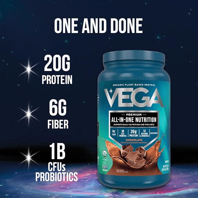 Vega Organic All-in-One Vegan Protein Powder, French Vanilla -Superfood Ingredients, Vitamins for Immunity Support, Keto Friendly, Pea Protein for Women & Men, 3.1 lbs (Packaging May Vary)