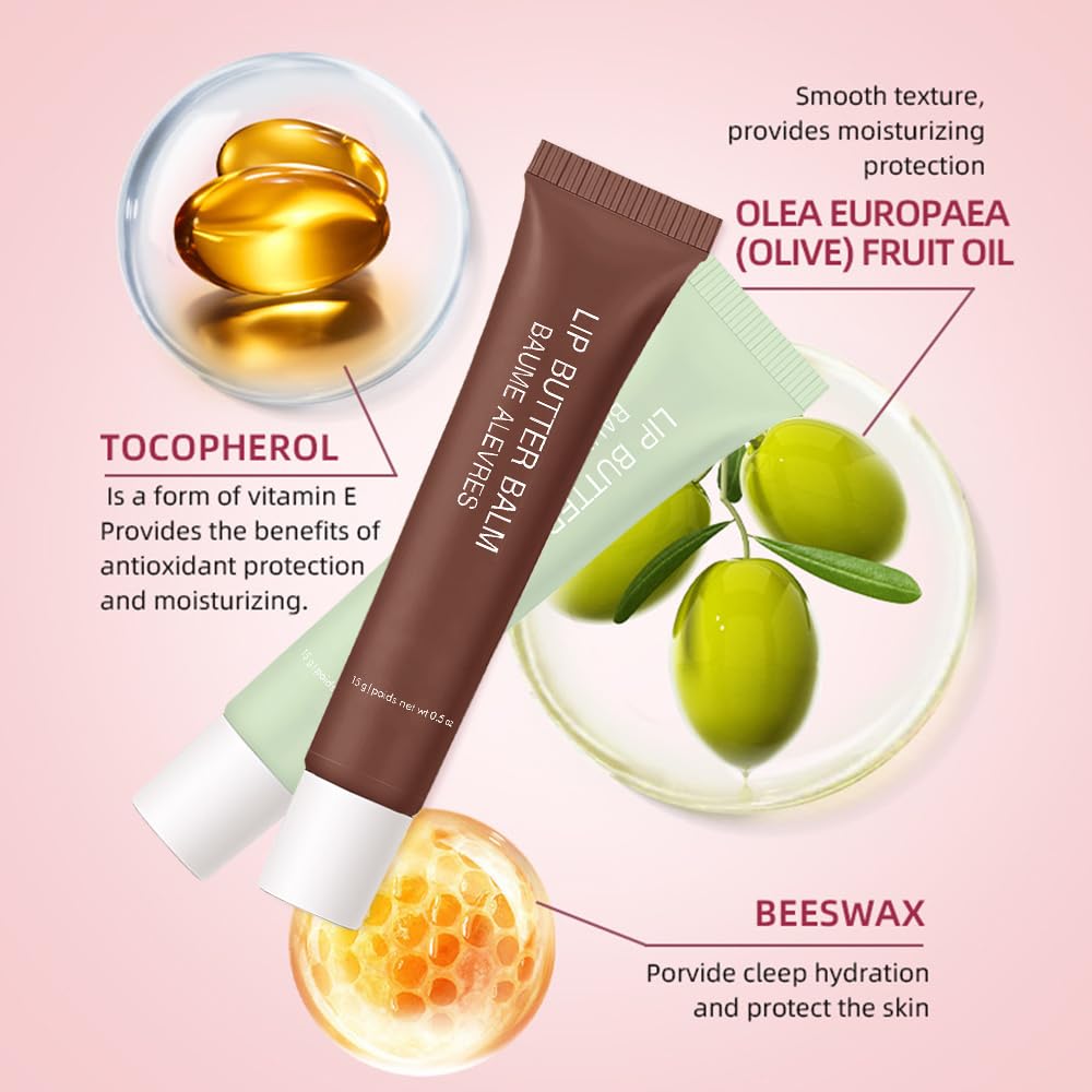 1Pcs Tinted Lip Balm Serum Makeup, Squeeze Hydrating Tint Lips Balms Serum Cosmetic, Women Care Glossy Nourishing Plumping Lip Stain Gloss Lipstick, Suitable for dry lips, Long-Lasting Color 08