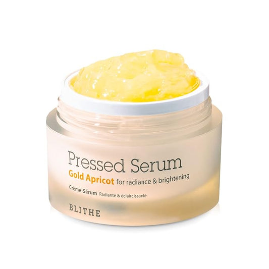 BLITHE Pressed Serum Gold Apricot – Niacinamide Face Moisturizer for Glass Skin Glow, Korean Skincare 1.68 Fl Oz