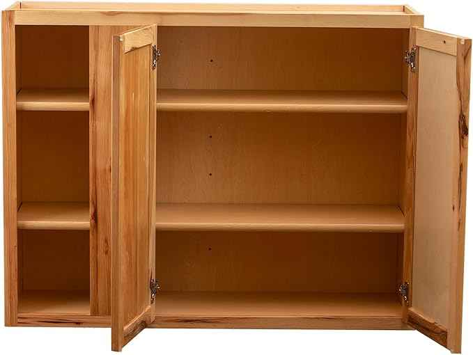 Quicklock RTA (Ready-to-Assemble) 42" Tall Wall Kitchen Cabinets - Shaker Style | 100% Hardwood | Made in America | Soft Close Hardware (12" D x 39" W x 42" H Blind Corner, Rustic Hickory)