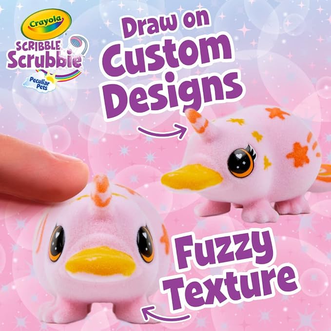 Crayola Scribble Scrubbie Peculiar Pets, Washable Pet Grooming Toy Set for Kids, DIY Toddler Arts & Crafts, Gifts for Girls & Boys, Ages 3+
