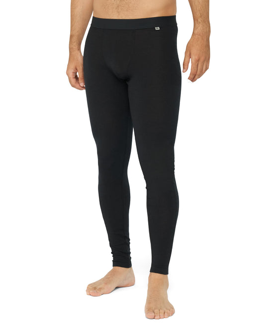 DANISH ENDURANCE Merino Wool Base Layer Pants for Men, Thermal Long Johns, Black, M
