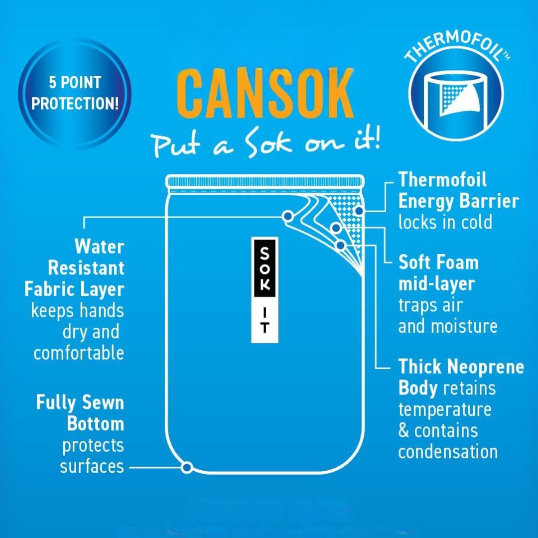 Sok It CanSok Sleeve for Beer & Soda Insulated Neoprene Cover (Paisley Dreams, 12oz Can Sleeve)