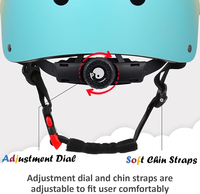 Kids Bike Helmet, Adjustable and Multi-Sport, from Toddler to Youth, 3 Sizes
