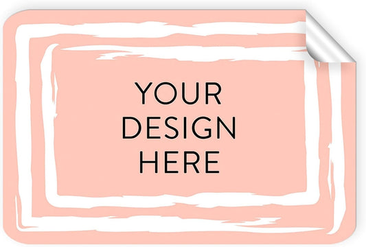 100 Custom Vinyl Stickers - Upload Your own Image, Text, Design, Logo - Personalized Logo Labels for Handmade, Packaging, Bottle, Jars, Candle, Brand Stickers (Peach, 3x2)