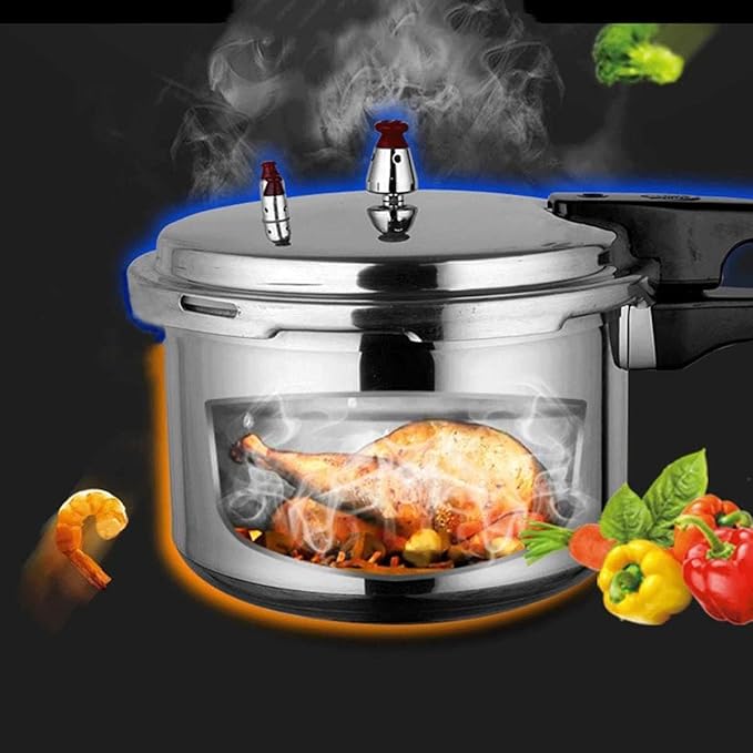 Electric Pressure Cooker, Kitchen Pressure Cooker Cookware 18/20/22cm Gas Stove/Open Fire Pressure Cooker Outdoor Camping Cook Tool Steamer,One Color-5L