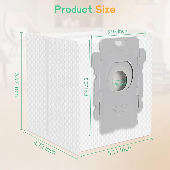 16 Pack Roomba Vacuum Bags - Pack Disposable Dust Bags for iRobot Roomba i7+, i1+, i2+, i3+, i4+, i5+, i6+, i8+, j6+, j7+, j8+, j9+, s9+, Combo i5+, j5+, j7+, j9+, Easy-to-Install Replacement