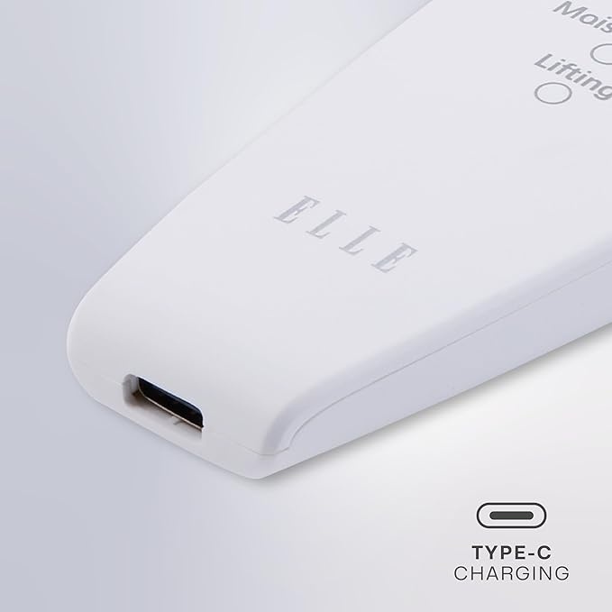 Elle - Ultrasonic Exfoliating Skin Spatula, Deep Cleansing, Exfoliation, Skin Renewal (White)