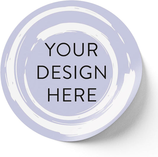 100 Custom Vinyl Stickers - Upload Your own Image, Text, Design, Logo - Personalized Logo Labels for Handmade, Packaging, Bottle, Jars, Candle, Brand Stickers (Lavender Swirls, 2x2)