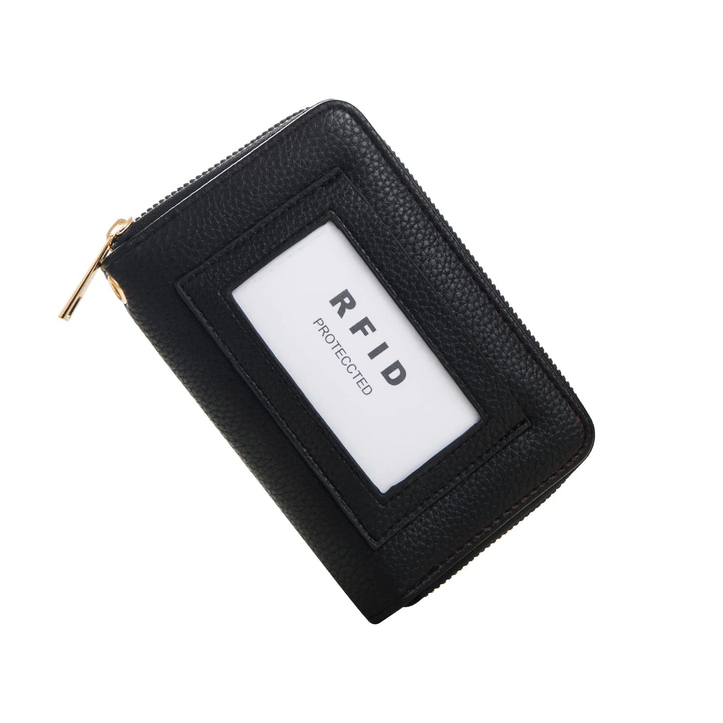 FACAI RFID Wallet Women, Small Wallet for Women, Credit Card Holder, Wristlet Wallet with ID Window Black