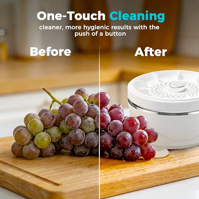 Auiepet Fruit and Vegetable Washing Machine, 2026 New Fruit Cleaner Device with Titanium Electrolysis Purification, Waterproof Fruit and Vegetable Purifier Clean Produce for Home Kitchen (2)
