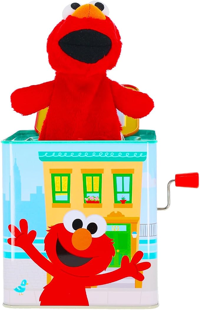 Kids Preferred Sesame Street Jack in the Box - Elmo Plush Toy for Toddlers 1-3, Developmental Toy