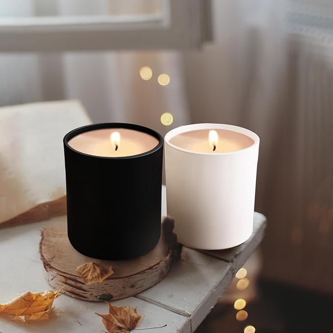 14 OZ Thick Candle Jars for Making Candles 12 Pcs, 3 Wick Empty Jars with Wood Lids for Candle Making, Sample Container,Clear
