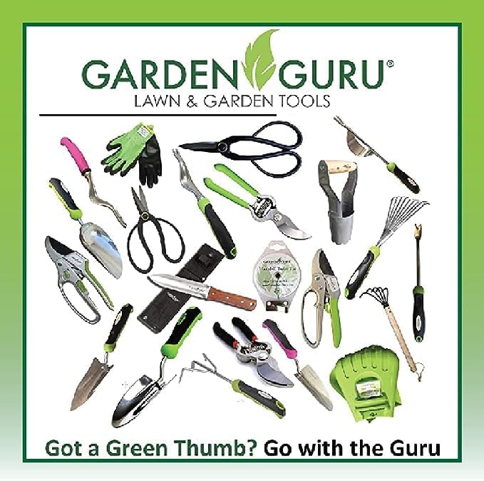 Garden Guru Straight Stainless Steel Pruner Pruning Shears Clippers Snips – Sharp Bonsai Cutter Plant Trimming Scissors – Straight Blade Garden Scissors Tool – Great for Roses Flowers Herbs Fruits