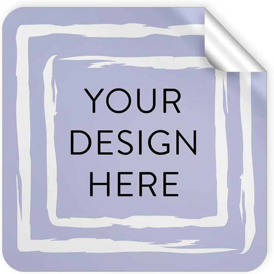 100 Custom Vinyl Stickers - Upload Your own Image, Text, Design, Logo - Personalized Logo Labels for Handmade, Packaging, Bottle, Jars, Candle, Brand Stickers (Lavender Swirls, 1.5x1.5 Square)