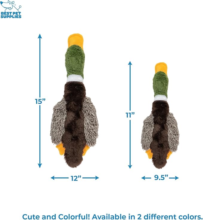 Best Pet Supplies Interactive Squeaky Dog Chew Toy, Ideal Dog Toys for Chewers, Small, Medium & Large Dogs, and Fetch Lovers - Duck (Mystery Box), Large