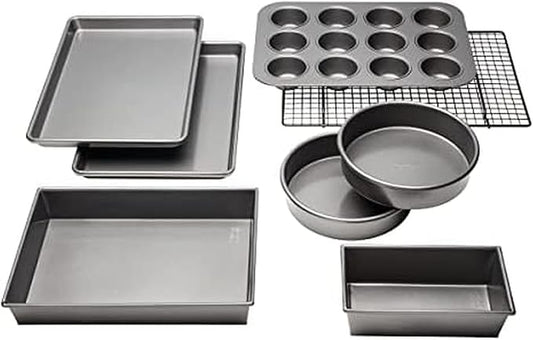 Chicago Metallic Professional Non-Stick 8-Piece Bakeware Set, Silver