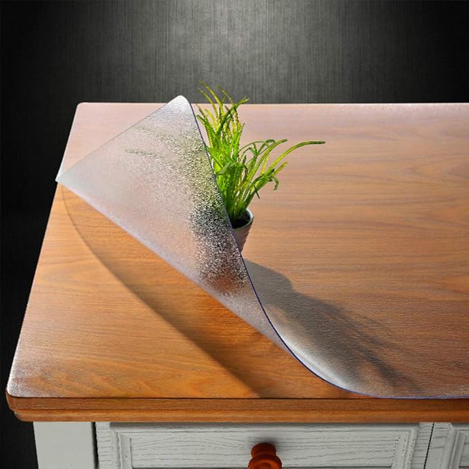 NECAUX Custom 12 x 36 Inch Frosted Desk Cover Protector, 1.5mm Thick Plastic Desk Pad, Desk Protector Frosted, Desk Mats on top of Desks, Vinyl Table Cover Protector for Computer Desk, Writing Desk