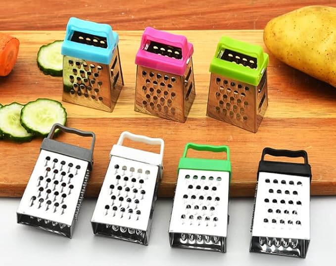 Mini Grater, Stainless Steel Cheese Ginger Vegetable Spices Small Grater for Kitchen (White)