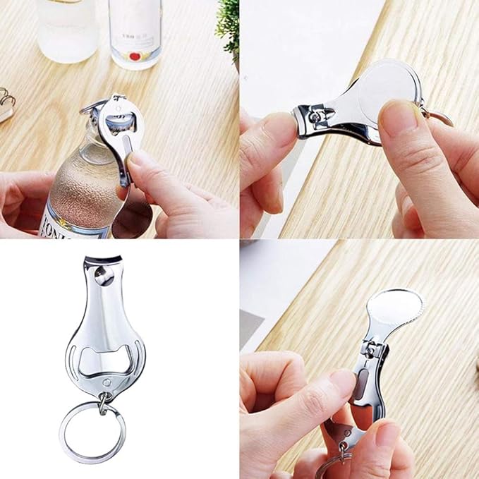 30pcs-Personalized 4 in 1 Multi Function Bottle Opener, Nail Clipper, Wedding Favors Brewery, Private Customized, Sliver, Multitool Gifts for Men