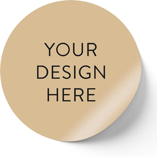 100 Custom Vinyl Stickers - Upload Your own Image, Text, Design, Logo - Personalized Logo Labels for Handmade, Packaging, Bottle, Jars, Candle, Brand Stickers (Brown, 2x2)