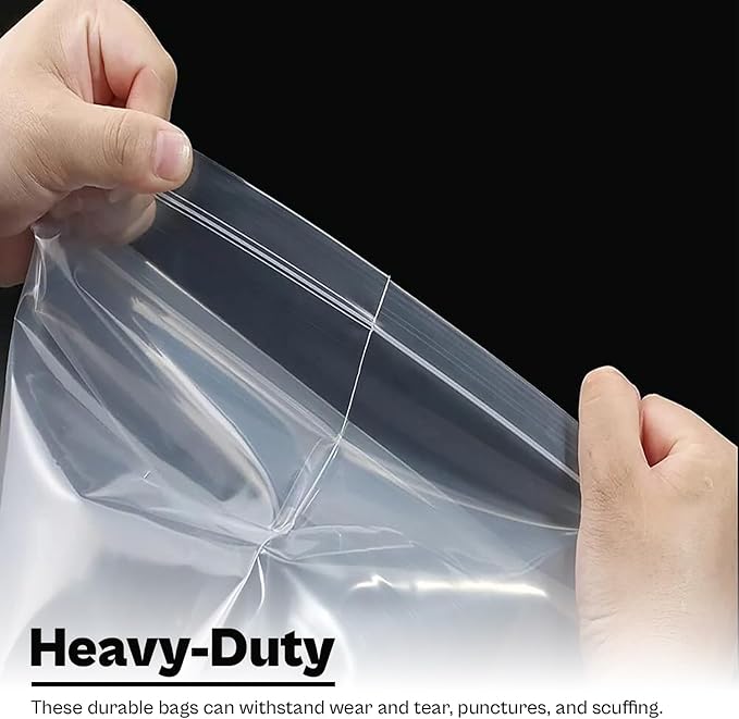 PSBM 1000 Count 4 Mil 9 Inch x 12 Inch, White Block Reclosable Poly Bags, With Write-On Block, Clear Zip Plastic Bag, Lock Seal Zipper For Packing, Storing, Organizing & Shipping Products