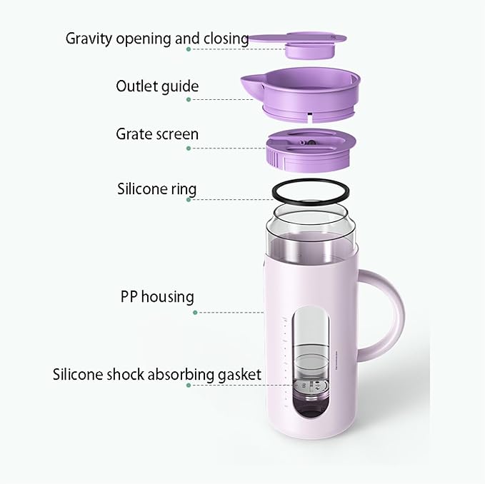 Cold kettle Cold kettle household high temperature resistant cold kettle set glass kettle cold bubble pot Water Pitcher Set for Hot/Cold Water(Purple)