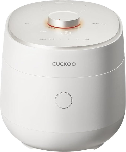 CUCKOO Twin Pressure Rice Cooker 6-Cup Uncooked / 12-Cup Cooked with Induction Heating Technology, Silent Pressure System, Open Cooking Mode, Dynamic Display, Eco Inner Pot, White (CRP-OHTR0609FW)