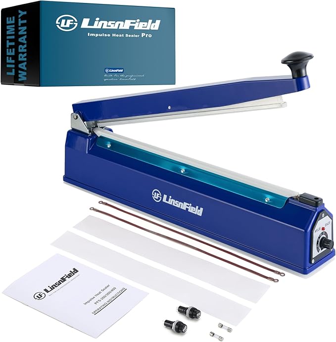 Sealer Pro - 16 inch Impulse Heat Sealer - 5mm Sealing Width - Manual Heat Sealer Machine for All Bags - Most Heavy Duty for Strong, Secure Sealing for Long Term Food Storage, Deep Blue