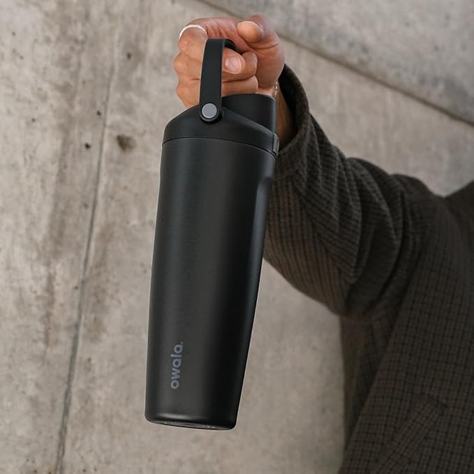 Owala FreeSip Sway Insulated Stainless Steel Water Bottle with Two-Way Spout, Built-In Straw and Bucket Handle, Made for Travel, School, and Sports, 30oz, BPA Free, Leak Proof, Beach House