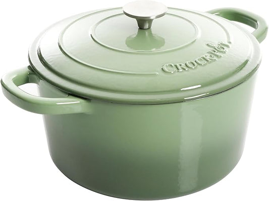 Crock-Pot Artisan Round Enameled Cast Iron Dutch Oven, 7-Quart, Scarlet Red