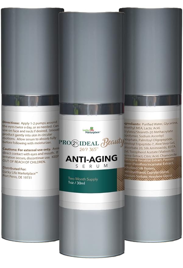 Pro 2x Ideal Beauty Wrinkle Serum - Anti Aging Serum - 2 Month Supply - Resurfacing & Brightening Serum - Vitamin C & AHA - Reduce Appearance of Wrinkles, Age Spots, & Pores - Aid Collagen Production