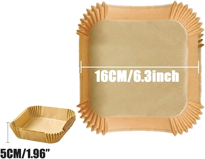 Large Air Fryer Disposable Paper Liners Nonstick 23cm Oven Airfryer Parchment Baking Paper ，Compatible For Ninja，Compatible For COSORI ，Grill Cooking Basket(16cm square,250 Pcs)