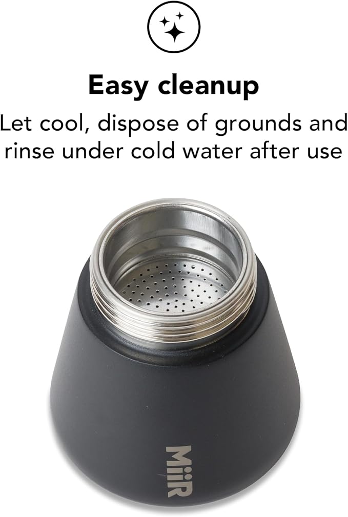 MiiR New Standard Moka Pot, 10oz - Durable Stainless Steel Coffee Maker for Rich Espresso Strength Brew