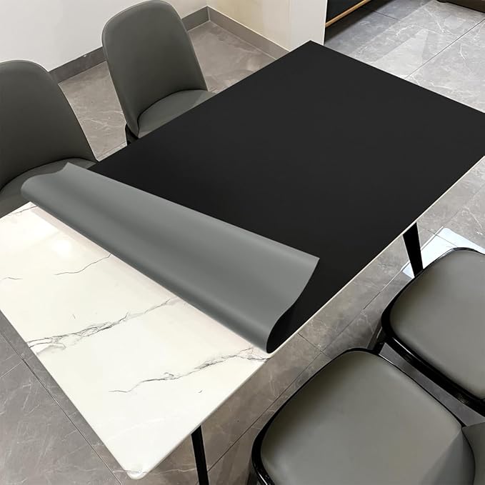 Table Pads for Dining Room Table for Dining Room Table - Can Be Used On Both Sides Waterproof and Easy to Clean Good Flatness Used for Dining Table(Black+Gray 46x72)