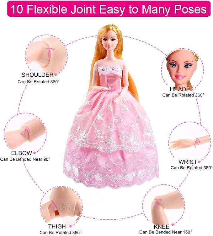 UCanaan Girl Doll and Closet Set with Doll Clothes and Accessories Items Including Fashion Dolls, Dressand Many Other Accessories (Refer Picture Shows)，Best Gitfs for Girls Christmas Birthday