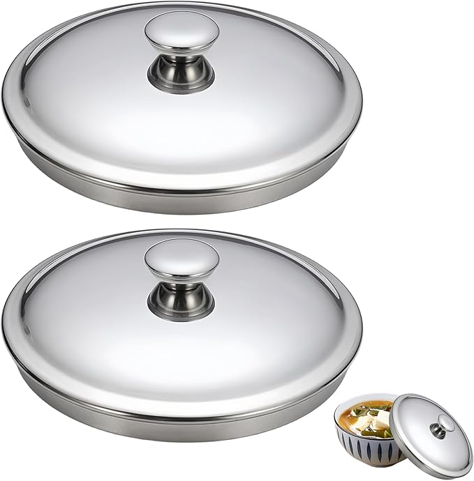 4.3Inch Stainless Steel Universal Lid, Cup Covers, Pot Cover for Small Pots, Sauce Pans, Skillets, Small Saucepans, 11CM