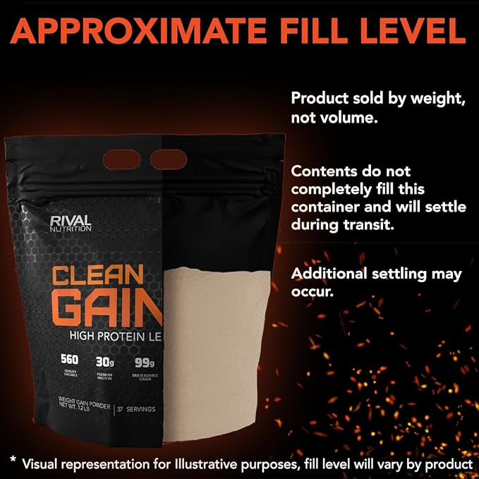 RIVAL NUTRITION Clean Gainer (Bag) Chocolate Fudge 12 lbs