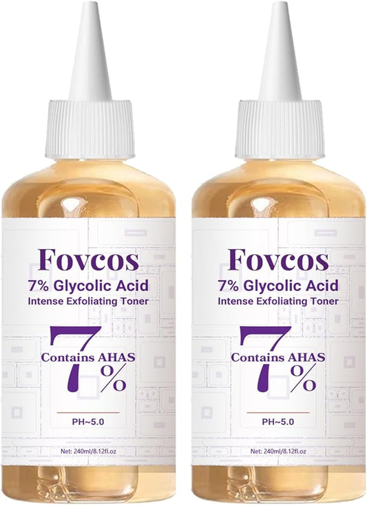 7% Glycolic Acid Exfoliating Toner, Exfoliating Skin Care Facial Toner, Improves Texture, Reduces Breakouts Pores and Fine Lines, Suitable for All Skin Types