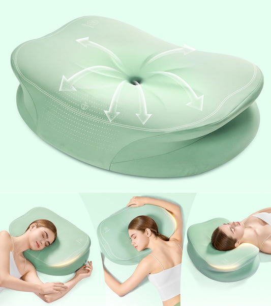 Cervical Neck Pillow for Pain Relief, Ergonomic Memory Foam Pillows for Side, Back, Stomach Sleepers, Lotus Contour Cervical Pillow with Breathable Pillowcase, Adjustable Neck Pillows Without Heat
