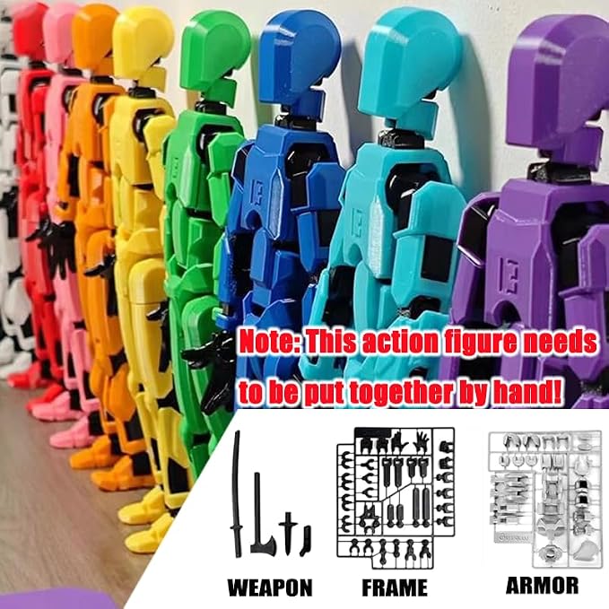 DANONI Titan 13 Lucky Robot Action Figure, 3D Printed Multi-Jointed Movable Robot Action Figures, Desktop Decorations Game Gifts (9pcs)