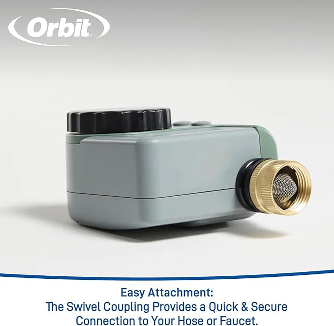 5-Pack (5 Total Timers) Orbit One Outlet Single-Dial Hose Faucet Timer - Easy Programmable - for Garden Watering System - LCD Hose Timer with Adjustable Watering Schedule - 62056