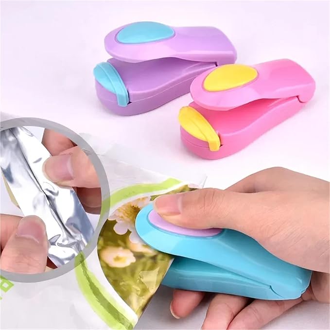 Kitchen Accessories Tools Mini Portable Food Clip Heat Sealing Machine Sealer Home Snack Bag(Purple -1)