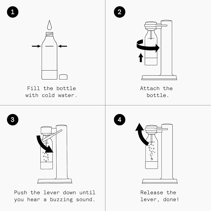Aarke Carbonator lll with CO2 Cylinder, Sparkling & Carbonation Water Machine, Stainless Steel with PET BPA-Free Reusable Bottle Volume 1L/34 fl oz (Matte Black)