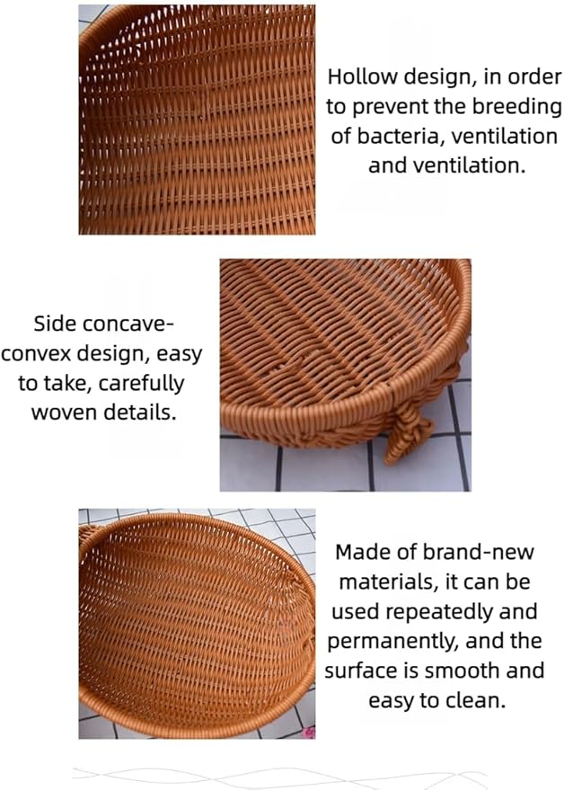 hand-woven round rattan basket storage basket storage box ornaments decorative basket multifunctional picnic food bread basket fruit gift basket key basket. (pig)