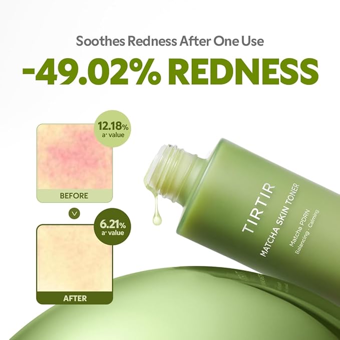 TIRTIR Matcha Skin Toner 5.07 Fl Oz | Hydrating Korean Daily Skin Care Facial Toner for Anti-Redness